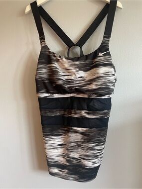 Nike Black, White with mesh sports bra